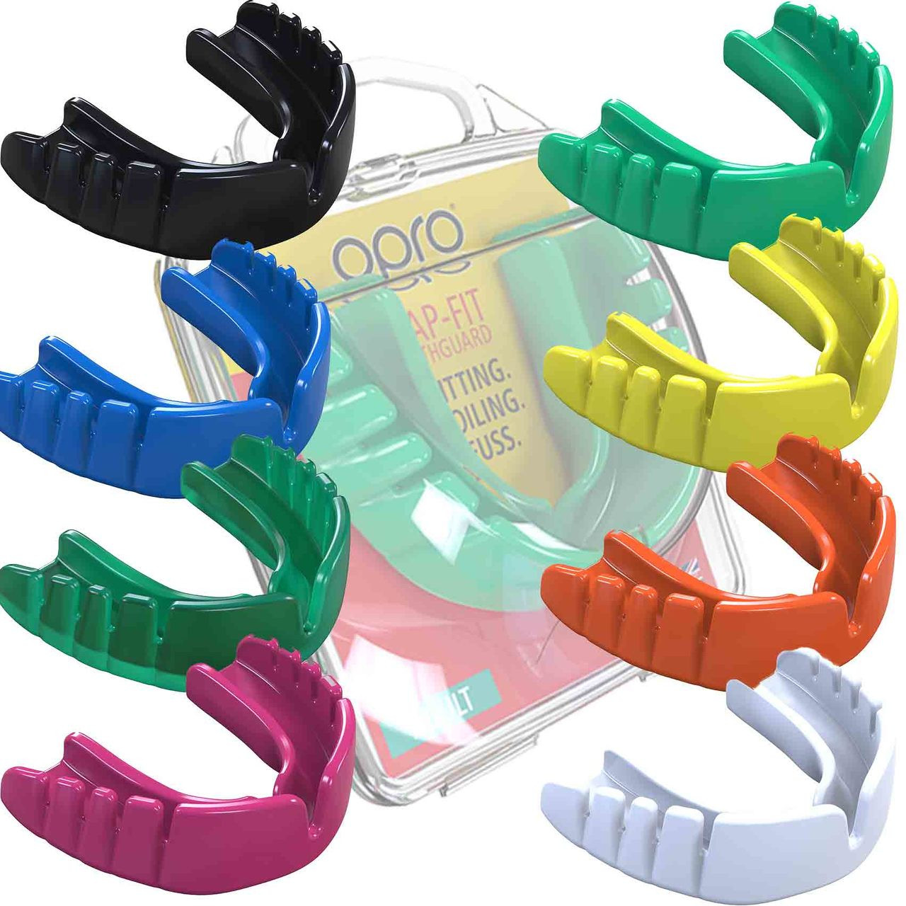 OPRO Snap-Fit Mouthguard Instant Fit – Gum Shield Adult - Children – OPRO Mouth Guard Boxing and MMA, Impact-Resistant Gum Shield Rugby and Hockey – Standard Protection