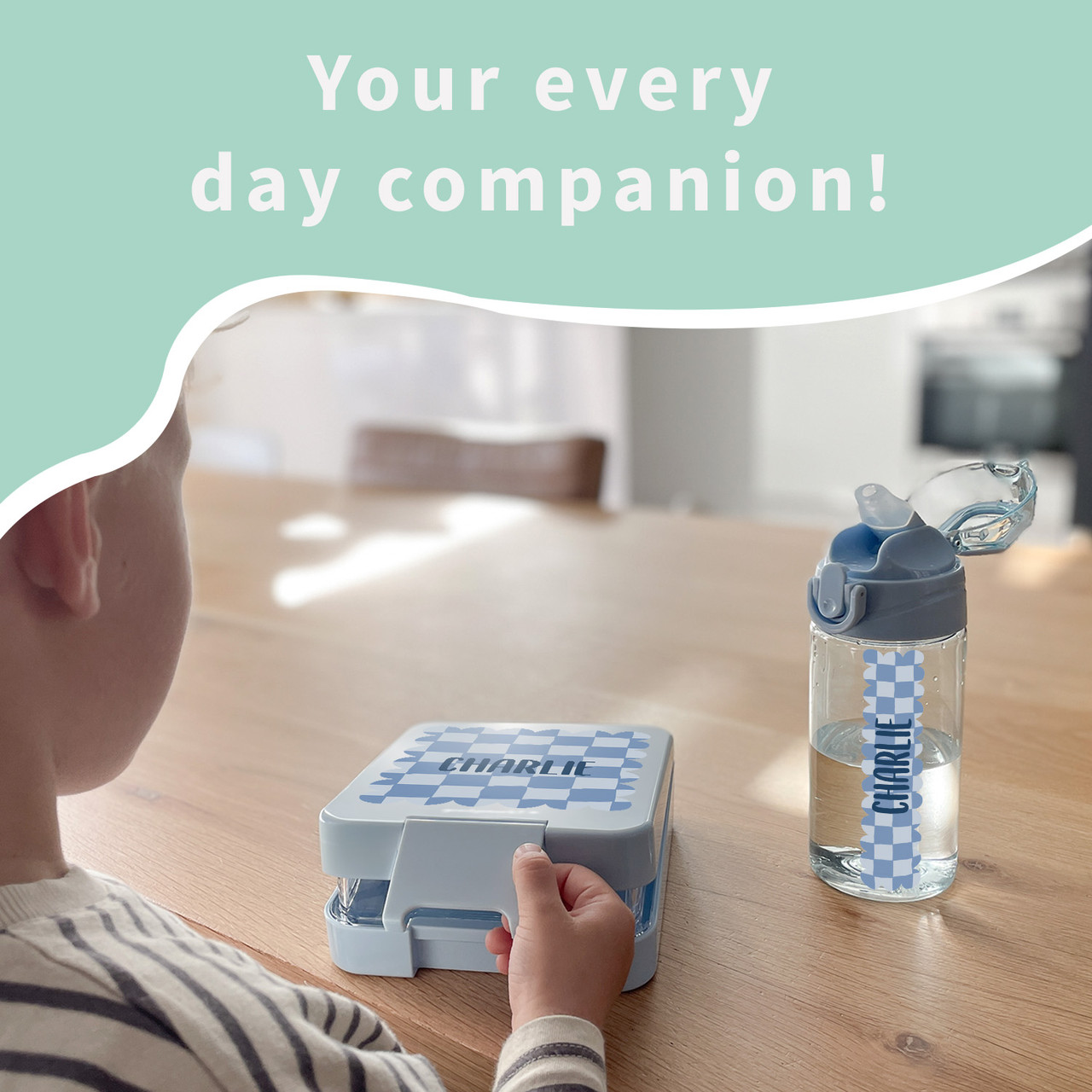 Easy2Name Personalised Kids Water Bottle with Name, Pattern Designs, 450 ml