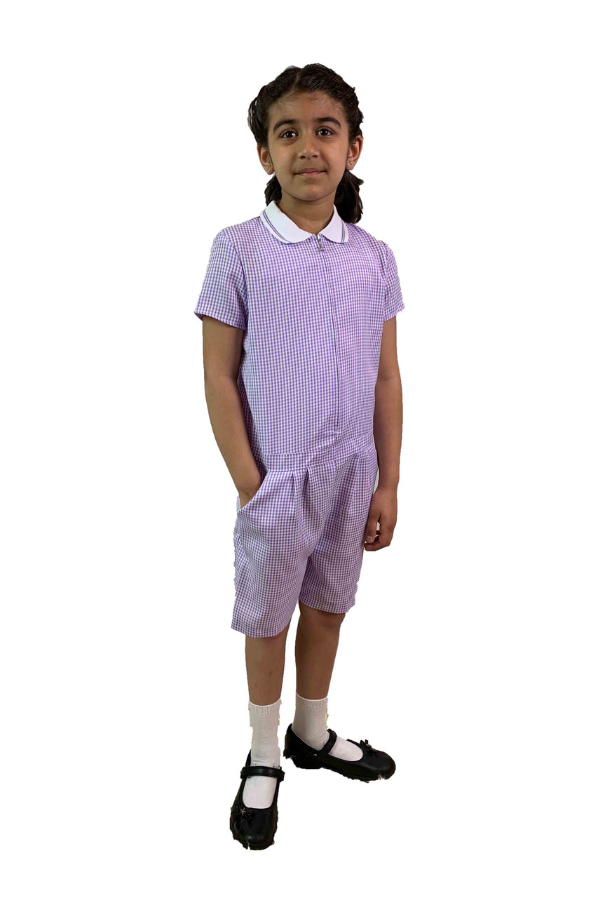 Girls' Gingham School Playsuit (Ayra)
