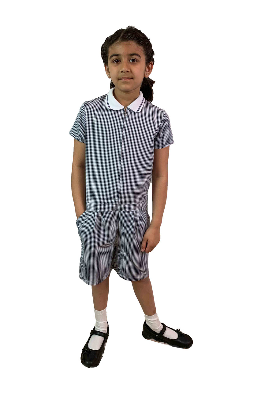 Girls' Gingham School Playsuit (Ayra)