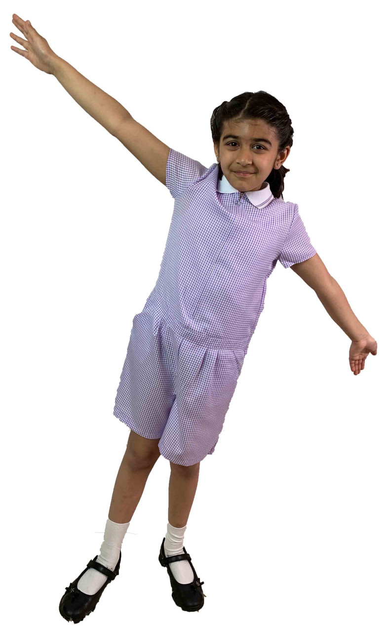 Girls' Gingham School Playsuit (Ayra)