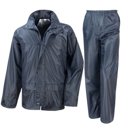 Waterproof Adults Suit Jacket & Trousers Packaway Rain Set Womens Mens Ladies (Result)
