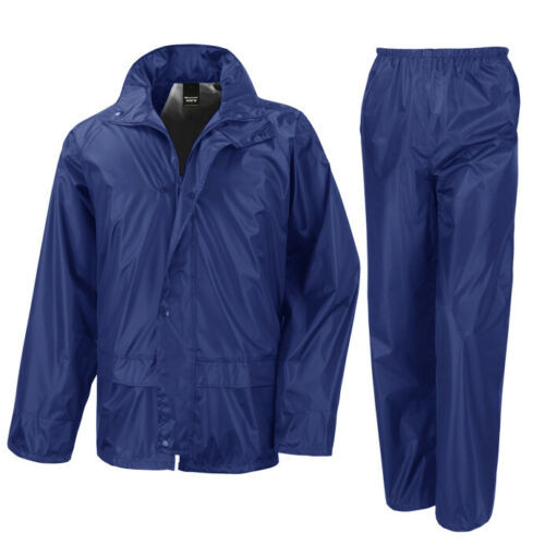 Waterproof Adults Suit Jacket & Trousers Packaway Rain Set Womens Mens Ladies (Result)