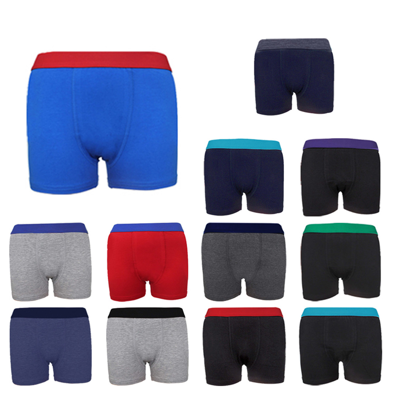 Full Elasticated Boys Boxer Shorts (6 pack or 12 pack) - School
