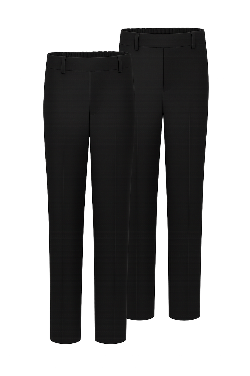 Boys Waist Adjustable School Uniform Trouser 2 Pack