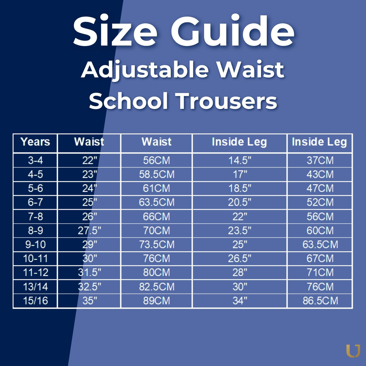 Boys Waist Adjustable School Uniform Trouser 2 Pack