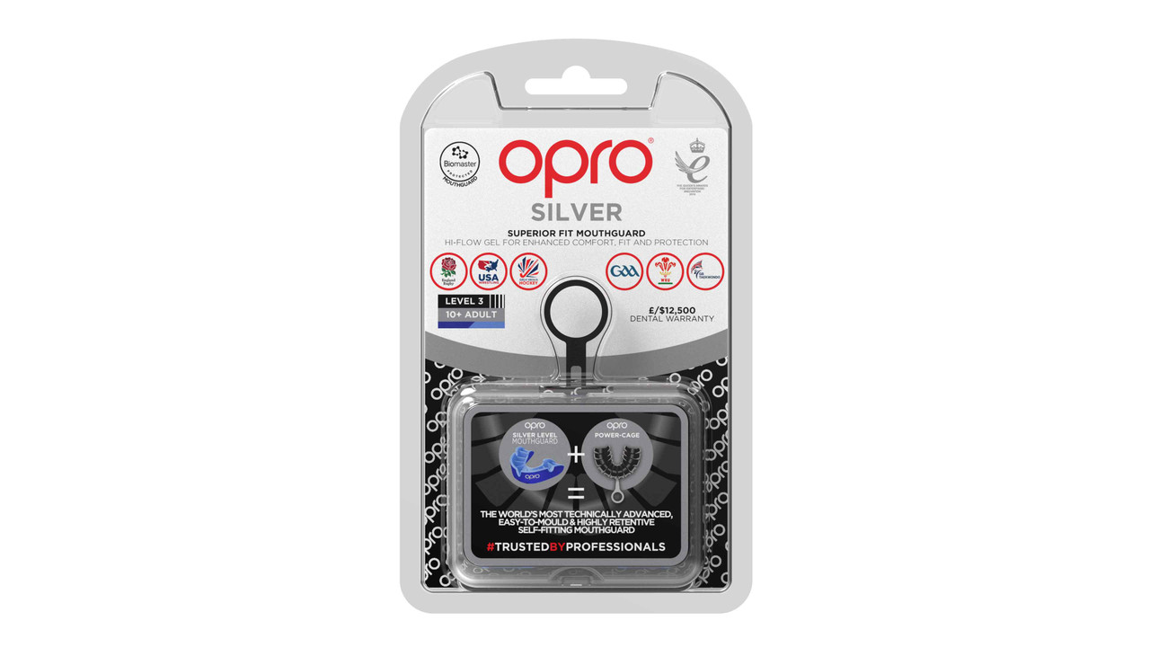 OPRO Silver Level Mouthguard Essential Fit – Gum Shield Adult and Kids – OPRO Mouth Guard Boxing and MMA, Easy Self-Fit Gum Shield Rugby and Hockey