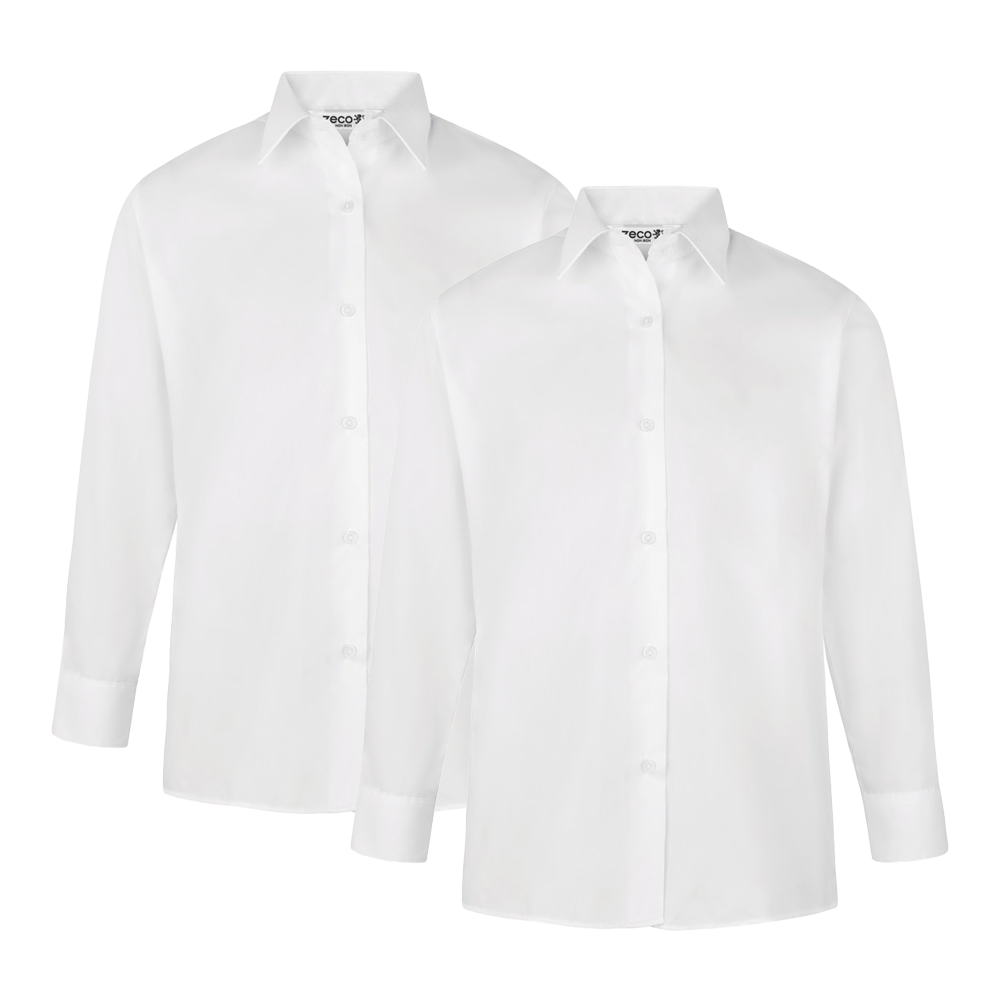 Girls Twin Pack School Wear LONG Sleeve Blouse (Zeco)