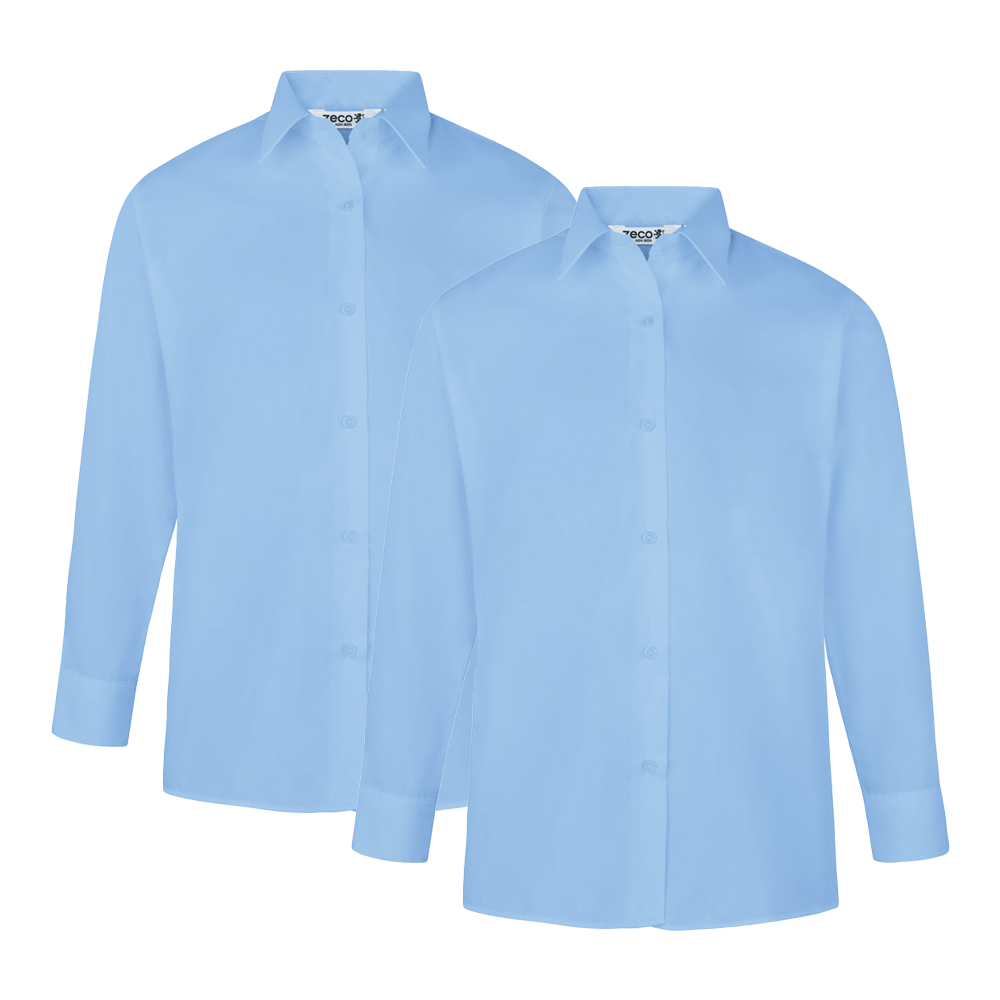 Girls Twin Pack School Wear LONG Sleeve Blouse (Zeco)