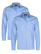 Twin Pack Long Sleeve Blouses – Smart, Easy-Care School Shirts (Innovation Schoolwear) Sky Blue