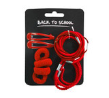 Small School Hair Accessory Set – Complete Back-to-School Hair Pack (William Turner) Red