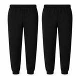Twin pack black school jogging bottoms for kids with elasticated waistband and cuffed ankles for everyday school wear