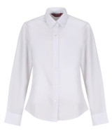 TPB424 Girls Long Sleeve Non-Iron Blouse - Slim Fit - White - Twin Pack - White
