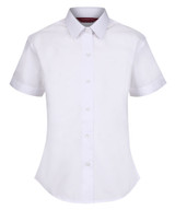 TPB425 Girls Short Sleeve Non-Iron Blouse - Slim Fit - White - Twin Pack - White