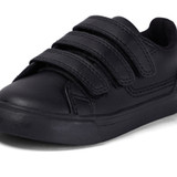 Kickers Tovni Trip Leather Infant School Shoes Black side view detail