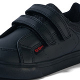 Kickers Tovni Twin Vel Leather Infant School Shoes Black side view detail