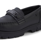 Kickers Lennon Loafer Leather Mens Shoes Black side view detail