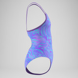 Speedo Girls Printed Thinstrap Swimsuit Purple