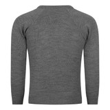Knitted V-Neck Jumper (Zeco) (KJ3114) Grey Back