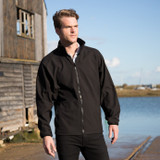 Navy 3 in 1 work jacket with hood, reflective sleeve detail and softshell inner jacket