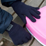 Pair of children's navy knitted gloves lined with Thinsulate