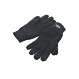 Pair of black knitted winter gloves lined with Thinsulate