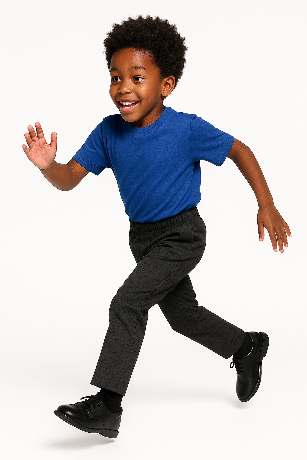 Zeco Boys School Full Elastic Pull Up Trousers in Black | Childsplay Clothing