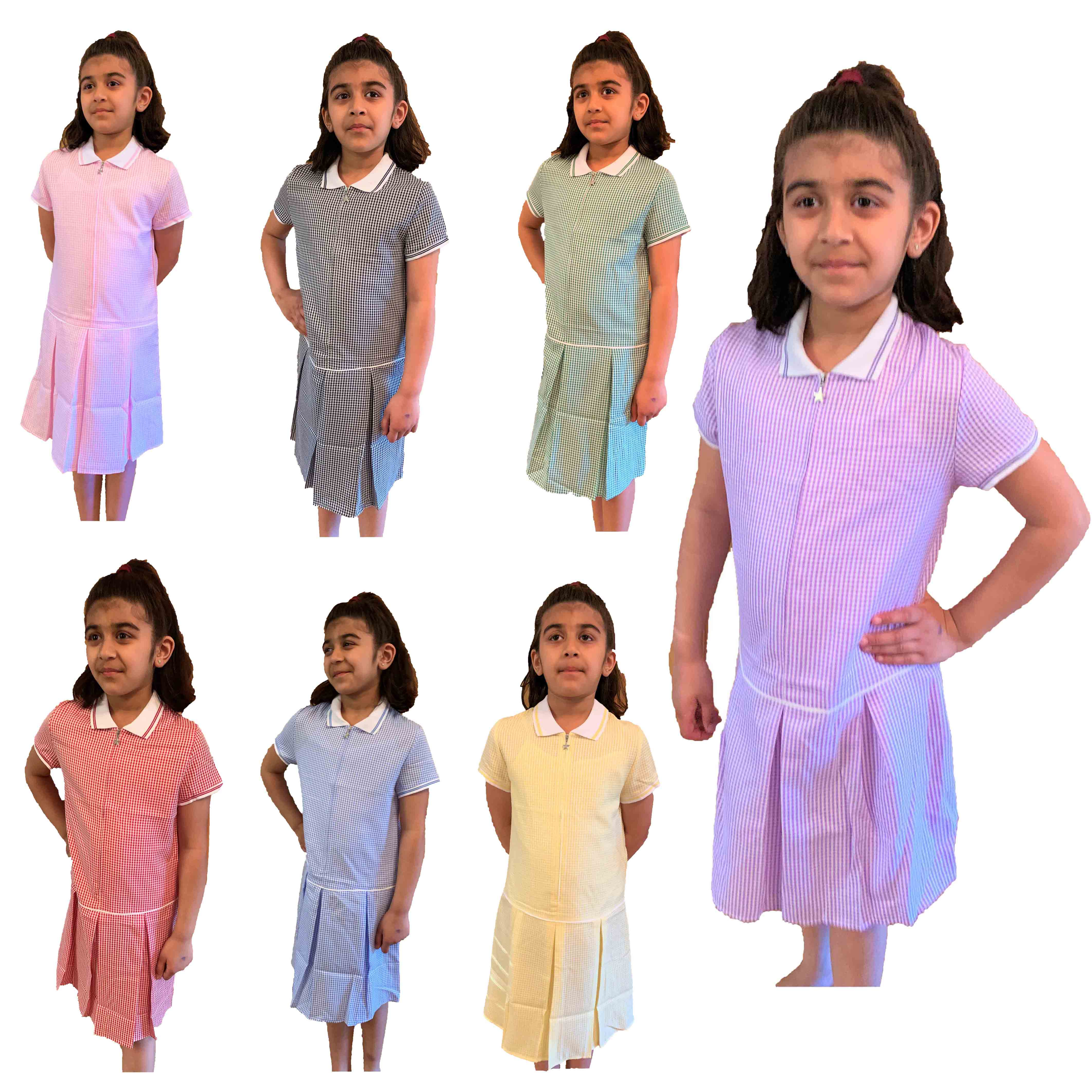 girls gingham school dress