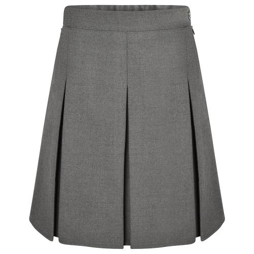 Stitched Down School Uniform Box Pleat Skirt (Zeco) (GS3019) Grey