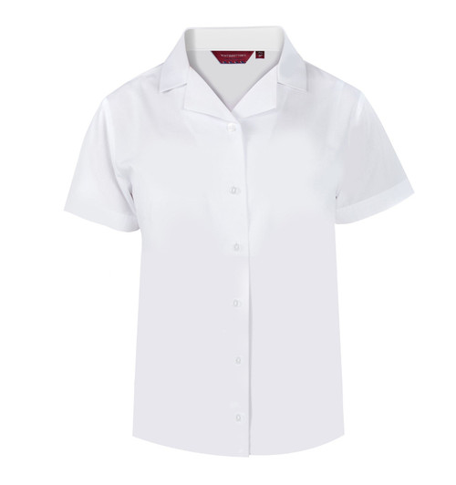 TPB426 Girls Slim Fit - Non Iron - Twin Pack Short Sleeve Revere Blouse - White - White