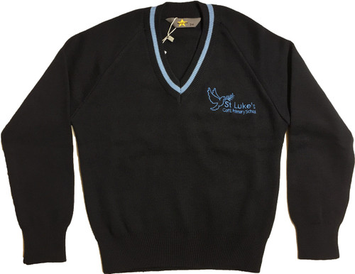 St Lukes Primary School V-Neck Knitted Jumper (Clearing)