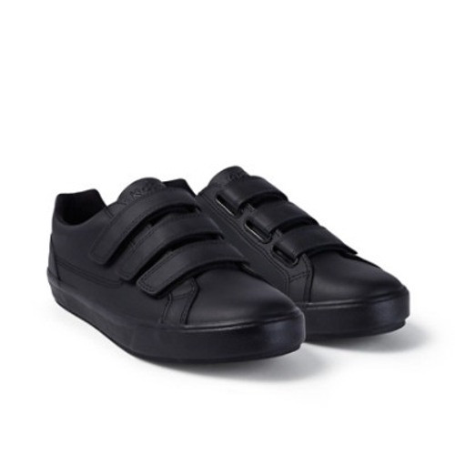 Kickers Tovni Trip Leather Mens Shoes Black top view