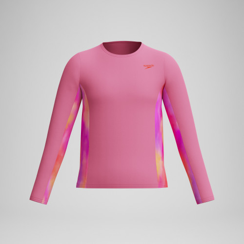 Speedo Long Sleeve Print Splice Rash Guard - B1