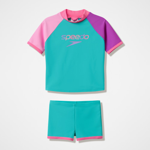 Speedo Junior Unisex Short Sleeves Rash Guard Set Tur