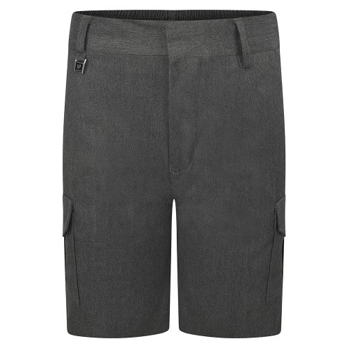 Zeco boys cargo school shorts in grey