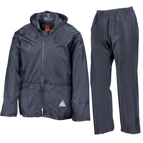Result Men's Heavyweight Waterproof Jacket & Trouser Set Raincoat (R95A) Navy