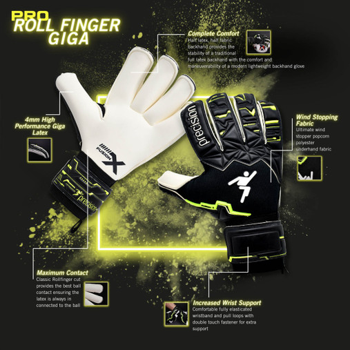  Precision Junior Fusion X Pro Roll Finger Giga GK Gloves (PRG14906)