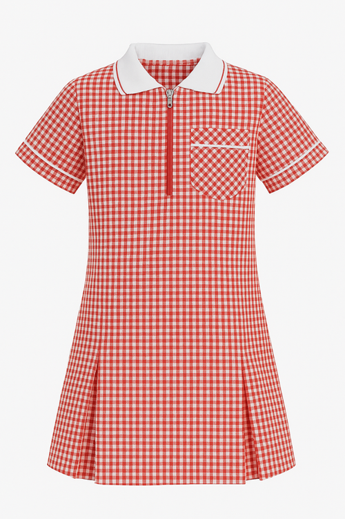 This traditional red gingham schoolwear dress is a uniform classic. Made with lightweight fabric and thoughtful design, it delivers style, comfort, and durability for the school day.