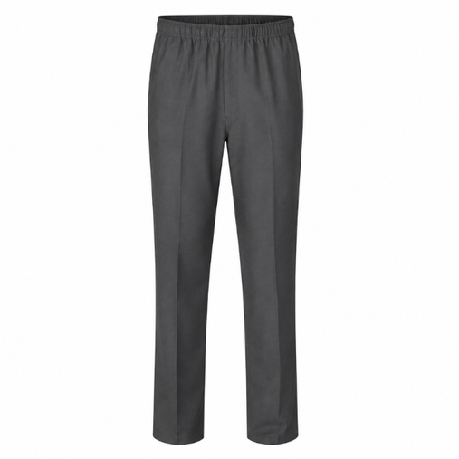 Senior boys and adults grey sturdy fit plus size school trousers with full elastic waist and easy care fabric