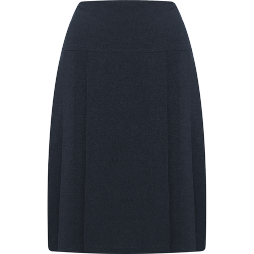 Henley Pleated Skirt (Banner) Navy Front Henley Pleated Skirt (Banner) Navy Front