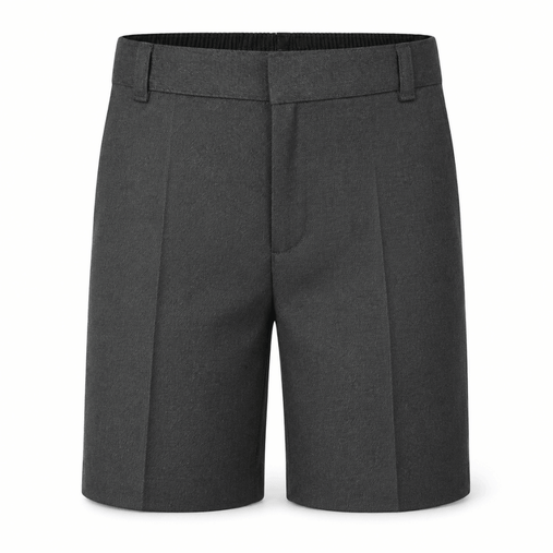 Boys sturdy fit school shorts in grey, generous fit Bermuda style uniform shorts
