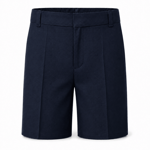 Boys sturdy fit school shorts in school navy, generous fit Bermuda style uniform shorts