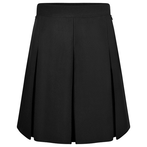 Stitched Down School Uniform Box Pleat Skirt (Zeco) (GS3019) Black