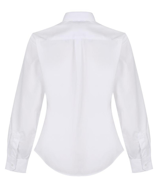 TPB424 Girls Long Sleeve Non-Iron Blouse - Slim Fit - White - Twin Pack - White