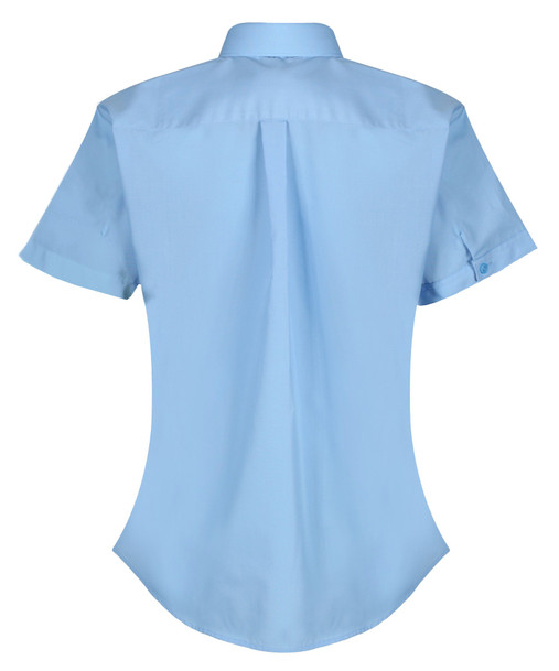 TPB425 Girls Short Sleeve Non-Iron Blouse - Slim Fit - White - Twin Pack - Blue