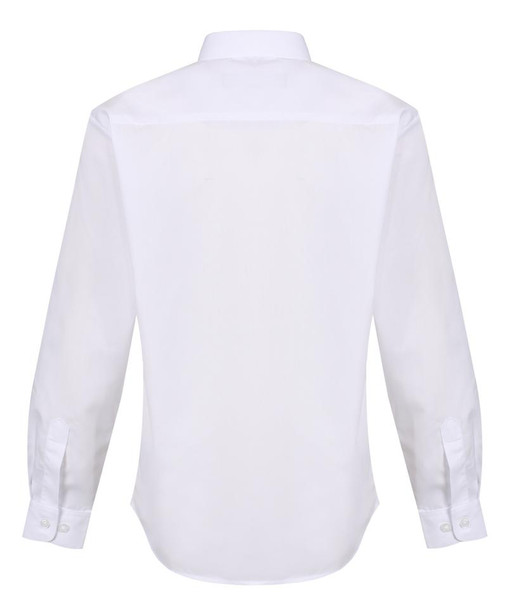 TPS210 Boys Long Sleeve Non-Iron Shirt - Regular Fit - White - Twin Pack - White