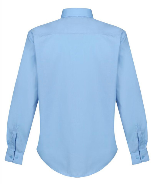 TPS210 Boys Long Sleeve Non-Iron Shirt - Regular Fit - White - Twin Pack - Blue