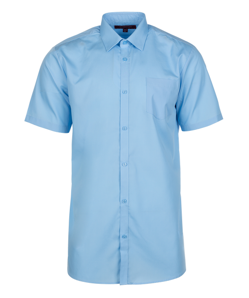 TPS213 Boys Short Sleeve Non-Iron Shirt - Slim Fit - White - Twin Pack - Blue