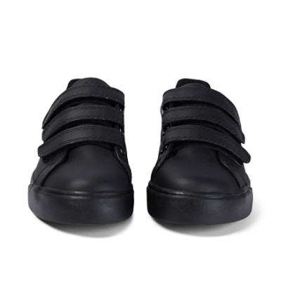 Kickers Tovni Trip Junior leather black school shoes back view