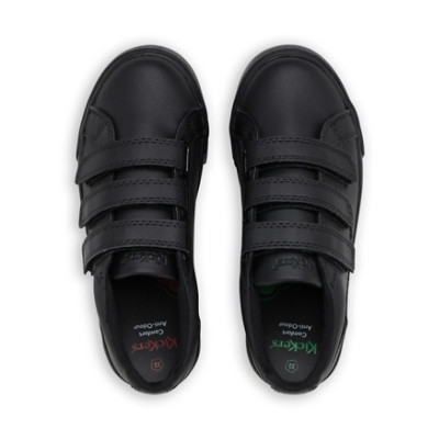 Kickers Tovni Trip Junior leather black school shoes sole and grip detail